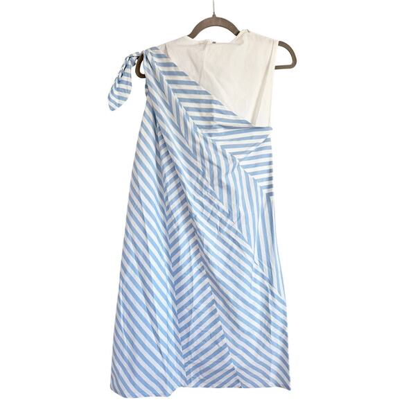 SPORTMAX CODE COBEA BLUE STRIPE POPLIN DRESS - Picture 7 of 7
